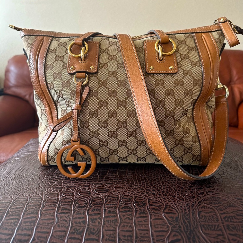 Authentic Gucci Tote Bag in GG Canvas Brown